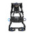 FallTech 8131QC FT-One Ultra-Lite 3D construction belted harness with quick-connect legs, back view showing the titanium dorsal D-ring and gel shoulder pads