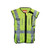 FallTech 5050 ANSI Class 2 Hi-Vis Lime Safety Vest front view on white background