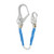 FallTech 81533 3 ft Rope Restraint Lanyard with Rebar Hook shown with all included components on white background