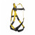 Guardian 01700 Velocity full body harness, universal S-L, quarter view showing the yellow and black polyester webbing