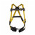 Guardian 01700 Velocity harness front view showing the pass-through chest buckle and lanyard keepers