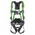 Miller AirCore harness AC-QC-BDP in green with side D-rings, belt, and quick connect buckles