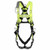 DBI-SALA ExoFit X50 Oil and Gas Vest Harness, Seat Sling 1600153 back view showing dorsal D-ring and SRL adapter