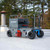 Tie Down PX5 Sentinel Mobile Fall Protection Cart, 7 Workers, SKU 72833, Tie Down PX5 Sentinel cart on a commercial roof with crew tied off