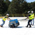 Tie Down Squatch Non-Penetrating Fall Protection Cart, 4 Workers, SKU 61010, Tie Down Squatch ballast plates and corner fall arrest ring detail