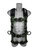 Frontline 200RE Elite Lite climbing and rescue full body harness, front view with front D-ring and side D-rings, black webbing with green accents and aluminum quick-connect buckles