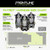 Frontline Patriot harness size chart for the 310VQC covering Universal, XL, and 2XL sizing by height and weight