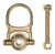 Frontline STB5K ALPHA swivel steel anchor in galvanized zinc with yellow passivation, front view showing the 360-degree swiveling D-ring