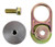Frontline STMP10K combo kit unassembled: Grade 8 bolt, weld-on puck, and MEGA Swivel 10K anchor laid out