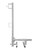 Frontline GUP2X4 guardrail post profile view showing parapet mounting bracket.