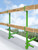 Frontline GUP2X4 guardrail system mounted on a rooftop parapet wall in use.