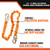 Malta Dynamics C5104 stretch lanyard features callout: 4.5 to 6 ft stretch, 900 lb max arresting force, 1 in polyester webbing