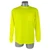 Front view of the Malta Dynamics hi-vis long sleeve safety shirt worn, showing the fluorescent yellow body, full-length sleeves, and left chest pocket