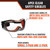 Malta Dynamics APEX safety goggles features: dual injected rubber seal blocks dust and debris, anti-fog lens coating