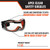 Malta Dynamics APEX safety goggles features: adjustable head strap and clip for easy on and off with hard hats