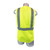 Back detail of the Malta Dynamics high visibility yellow field vest reflective stripe layout