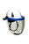 Malta Dynamics Toric Arc Flash Face Shield mounted on an APEX safety helmet with ArcVent ventilation and LeverLock bracket