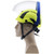 Malta Dynamics HTV0003 clear toric face shield profile view showing the toric curvature and chin protector