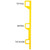 Malta Dynamics TR1000 guardrail post with labeled top rail, midrail, and toe board 2x4 bracket locations