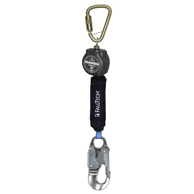 FallTech 72706SB4 DuraTech Mini 6 ft web personal SRL, Steel Carab Alum Snap, ANSI Z359.14 or CSA Z259.2.2
