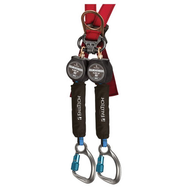 FallTech 72706TB6 DuraTech Mini 6 ft web twin-leg personal SRL, Alum Carabiners, ANSI Z359.14 or CSA Z259.2.2