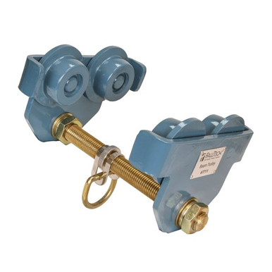 FallTech 7711 8 inch all-steel beam trolley anchor with steel wheels and D-ring