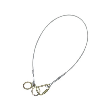 FallTech vinyl-coated cable carabiner sling anchor with galvanized steel wire rope and carabiner