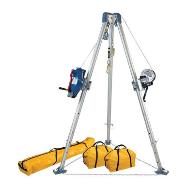 FallTech 7504S 11 ft Tripod Kit, Stainless 3-Way SRL-R and Winch