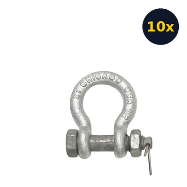 FallTech 62209S10 Install Shackles for SteelGrip HLL, 10-Pack