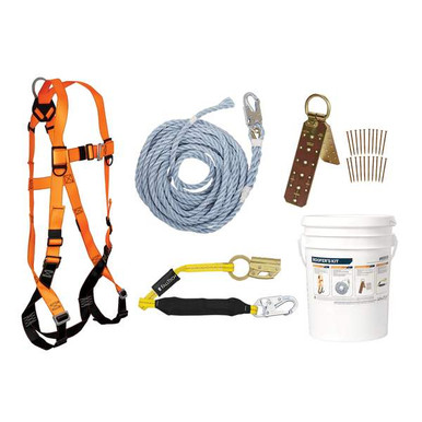 FallTech 8593B Basic Plus Roofers Kit with Hinged Anchor