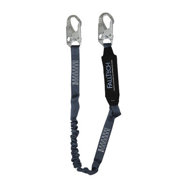 FallTech 8256EL ViewPack Elastic Leg Lanyard, 6 ft Single