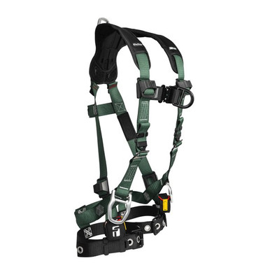 FallTech 19104D FT-1910 4D Climbing Non-Belted Full Body Harness, Tongue Buckle Leg Adjustment
