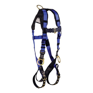 FallTech 7018B Contractor+ 3D Standard Non-belted Full Body Harness, Tongue Buckle Leg Adjustme