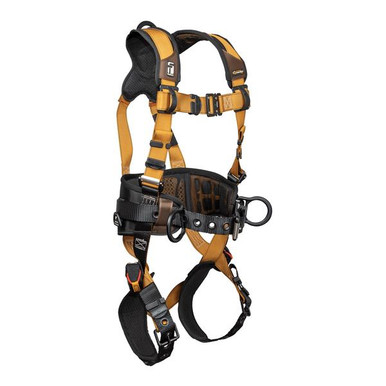 FallTech 7081B Advanced ComforTech Gel 3D Construction Belted Full Body Harness, Tongue Buckle