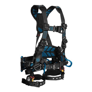 FallTech 8048 Carbon FT-One Tower 6D Tower Climber Full Body Harness, Tongue Buckle Leg Adjust