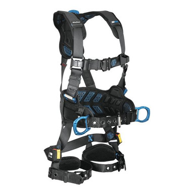 FallTech 8127B FT-One 3D Construction Belted Full Body Harness, Tongue Buckle Leg Adjustments