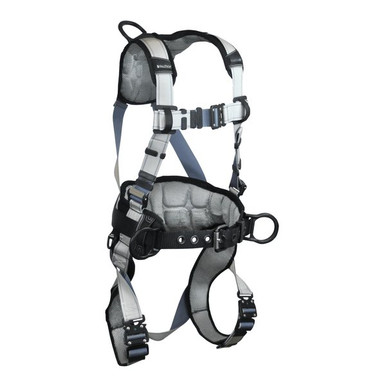 FallTech 7089B FlowTech LTE 3D Construction Belted Full Body Harness, Quick-Connect Leg Adjustment