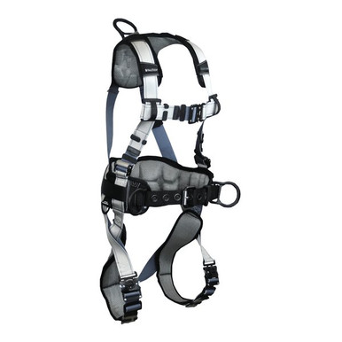 FallTech 7089BQ FlowTech LTE 3D Construction Belted Full Body Harness, Locking Quick-Connect Leg Adjustmen