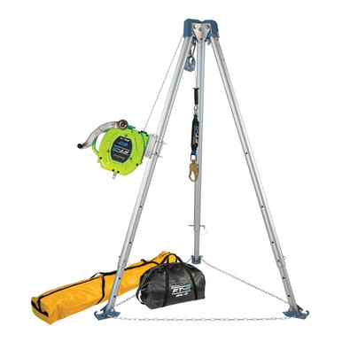 FallTech 7500B 11 ft tripod kit with 60 ft FT-R SRL-R and storage bags