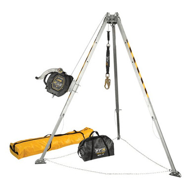 FallTech 7508TB 8 ft tripod kit with FT-R Arc Flash SRL-R and storage bags