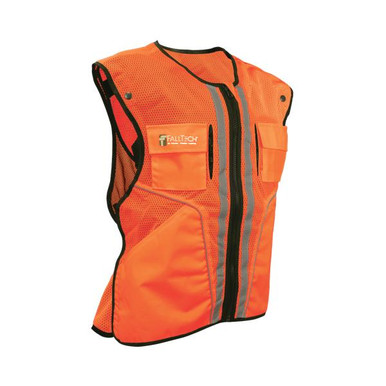 FallTech 5056 construction grade high-visibility orange safety vest
