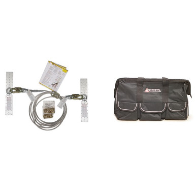 Super Anchor Hinge-2 20 foot 30 degree horizontal lifeline kit with anchors, cable, and connectors