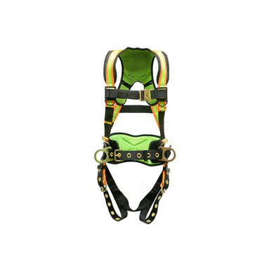 Super Anchor 3 D-Ring Fall Arrester Tongue Buckle Harness, TB3-6072 Super Anchor TB3-6072 3 D-ring tongue buckle full body harness, Hi-Viz