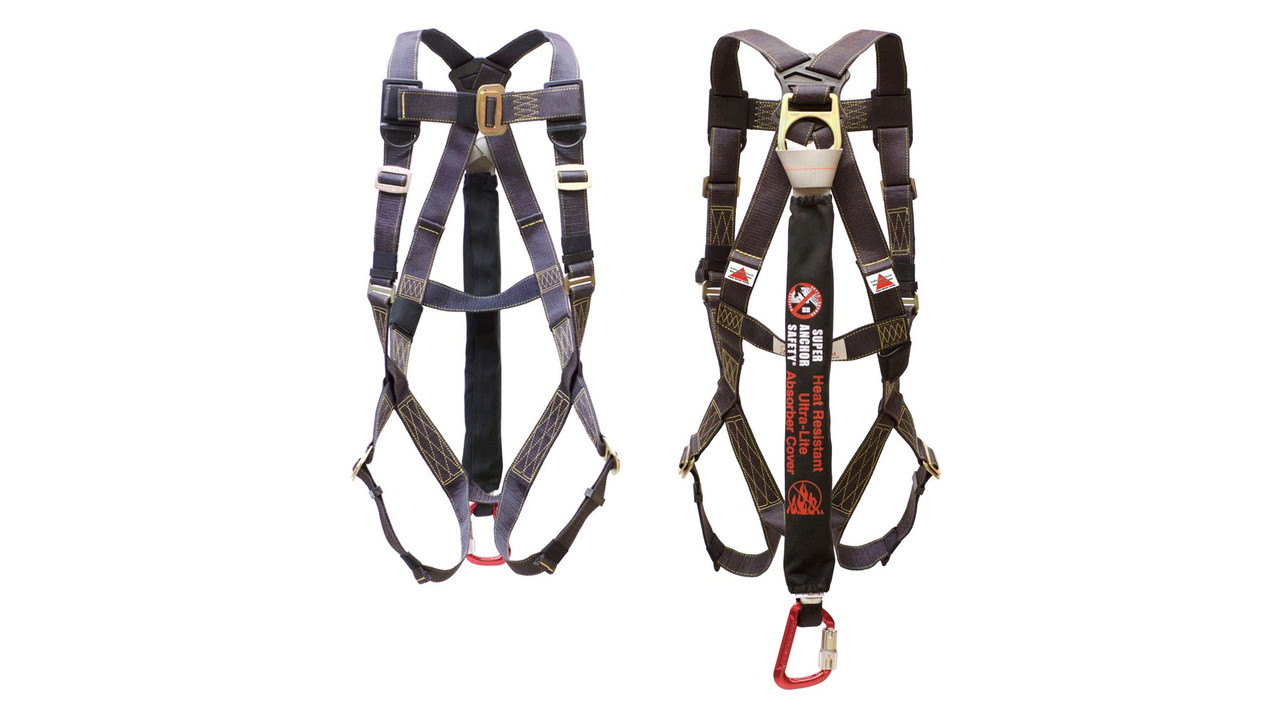Super Anchor Heat Resistant Harness + Energy Absorber, 6174-EA Super Anchor 6174 heat resistant full body harness