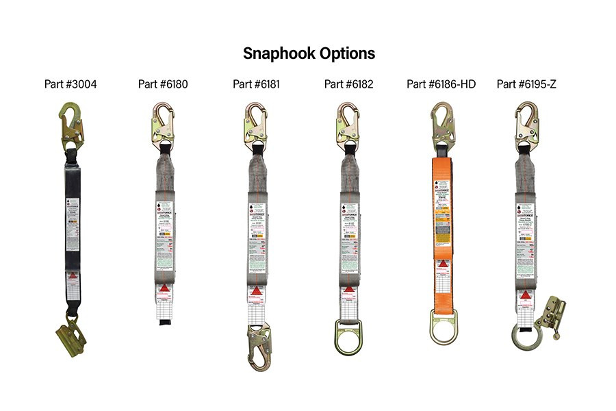 Super Anchor Max-Force Energy Absorber, Snaphook End Super Anchor Max-Force Energy Absorber, Snaphook End, model lineup and configuration overview