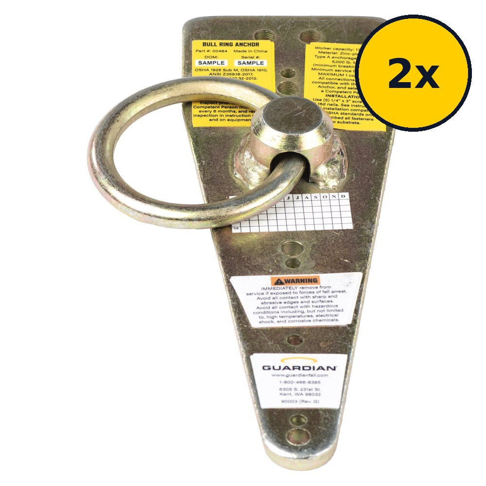 Guardian 00484 Bull Ring Removable Roof Anchor, 2-Pack Guardian 00484 Bull Ring Removable Roof Anchor, 2-Pack, official Guardian product photo