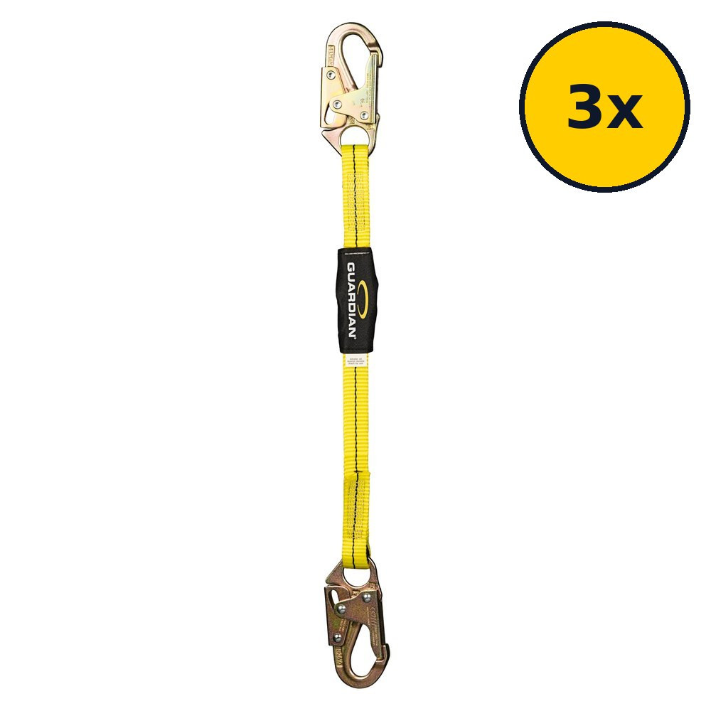 Guardian 01255 WL36 Positioning Lanyard 3 ft, 3-Pack Guardian 01255 WL36 positioning lanyard 3-pack shown as one full lanyard with a 3x quantity badge