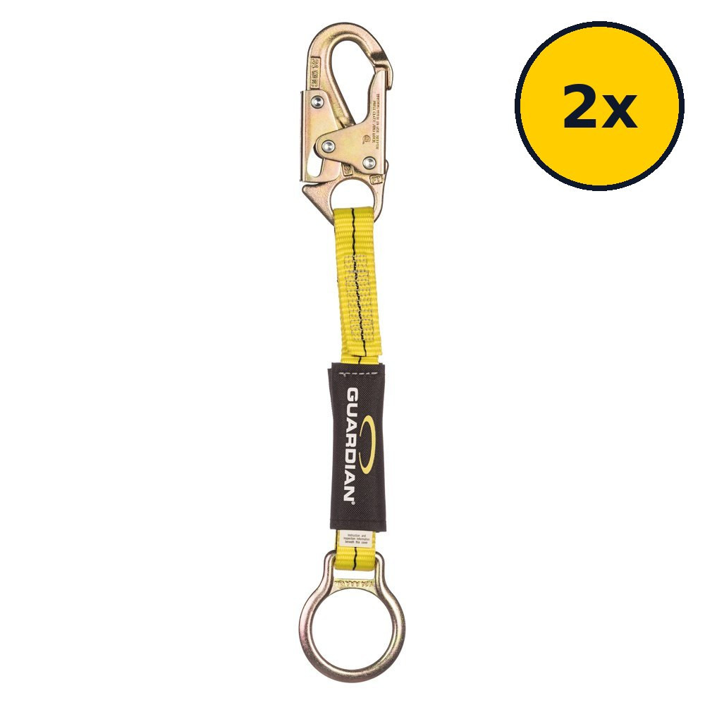 Guardian D-Ring Extension Lanyard, 2-Pack Guardian D-ring extension lanyard 2-pack shown as one full extension with a 2x quantity badge