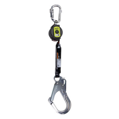 Miller TurboLite+ PFL 11 ft, Aluminum Rebar Hook Miller TurboLite+ personal fall limiter MTL-OHW1-58 with aluminum locking rebar hook, front view