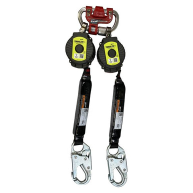 Miller TurboLite+ Twin PFL, G2, Snap Hooks Miller TurboLite+ twin personal fall limiter MTL-OHW2-21 with steel locking snap hooks